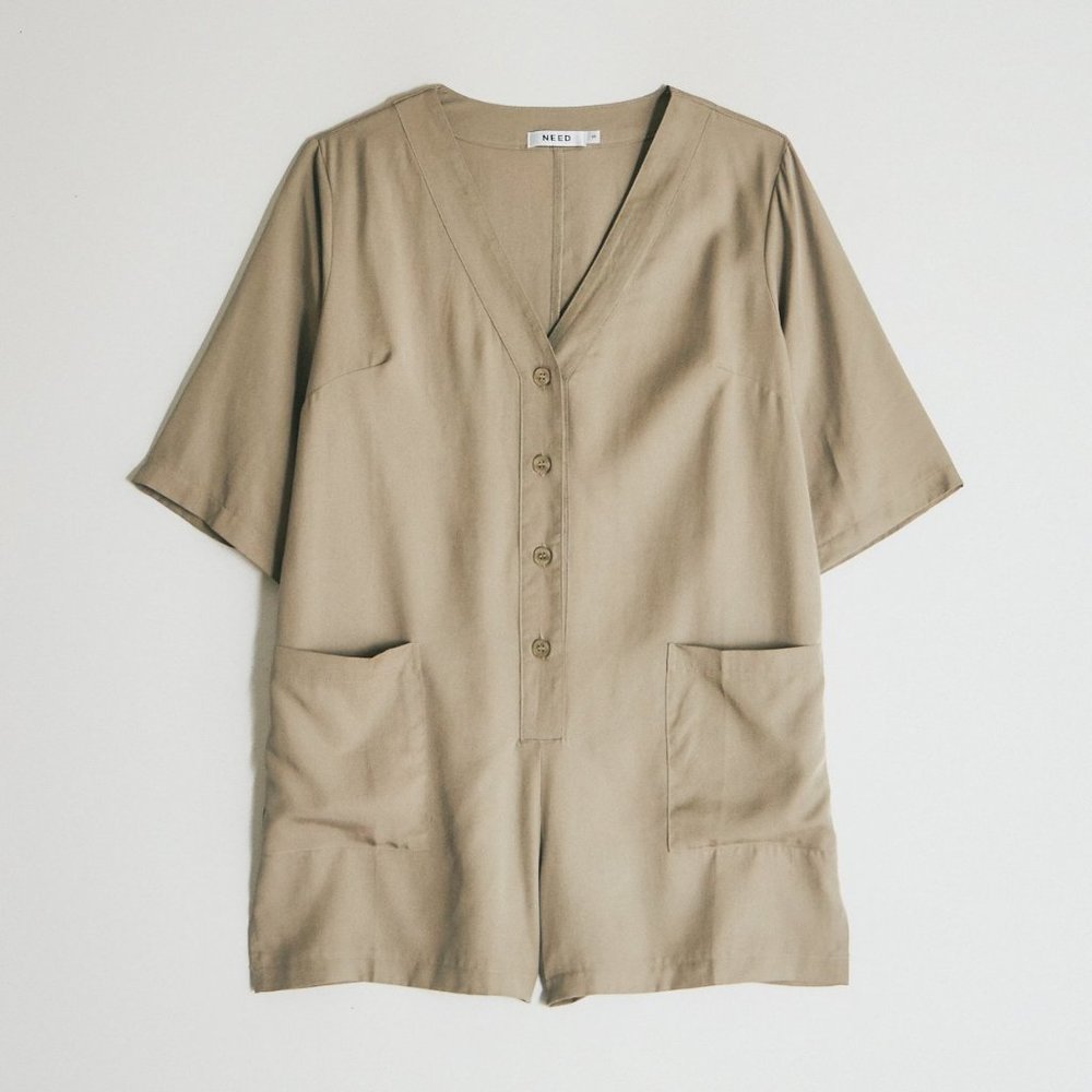 NEED supply romper, army green , size Large NWT